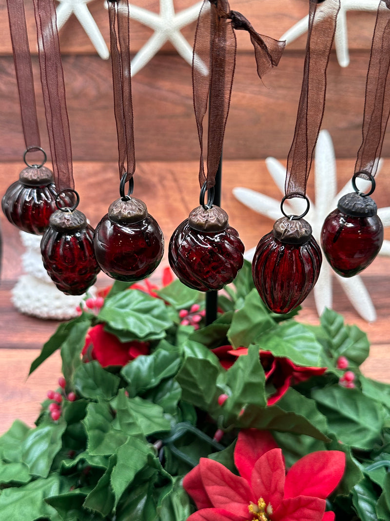 1" Small Mixed Design Wine Luster Baubles