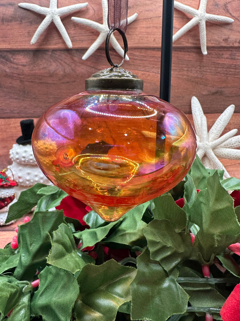 3" Honey Luster Lantern Glass Ornament