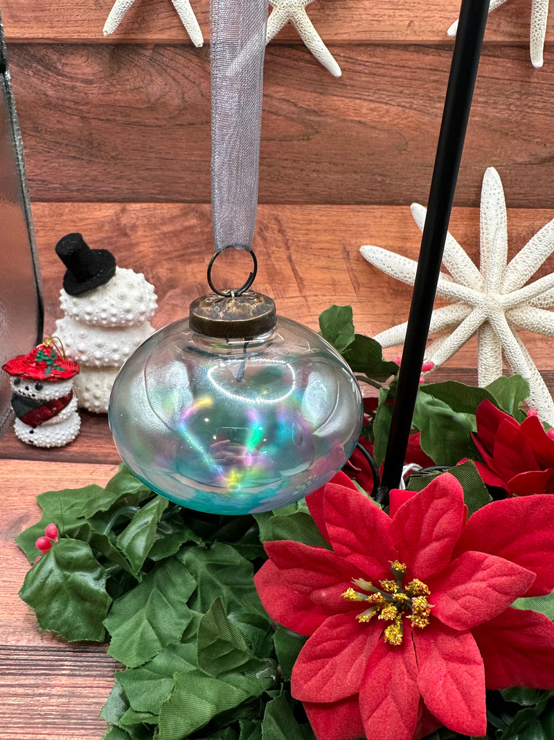 3" Large Mint Luster Glass Lantern Ornament