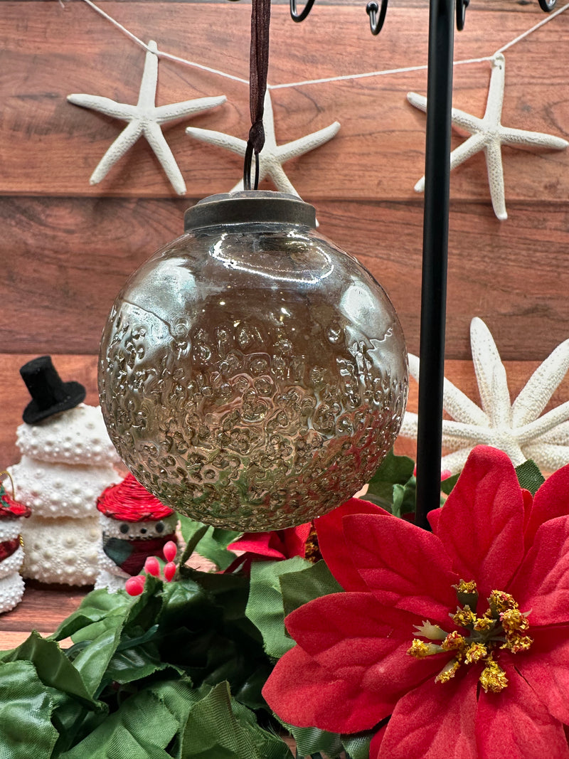 3" Smoke Moitie Glass Hanging Bauble