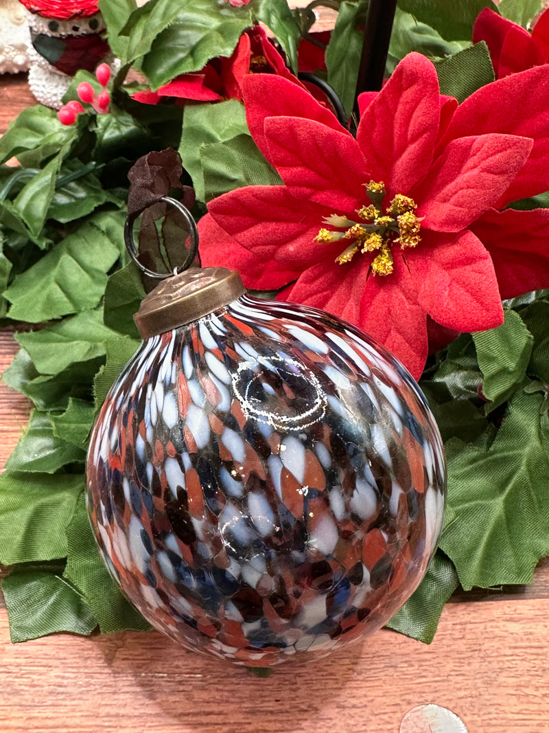 3" Multi Cheena Glass Hanging Bauble