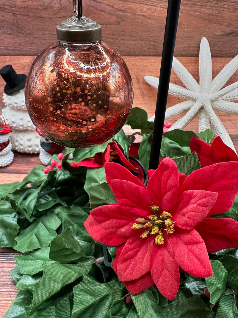 2" Russet Crackle Glass Christmas Bauble