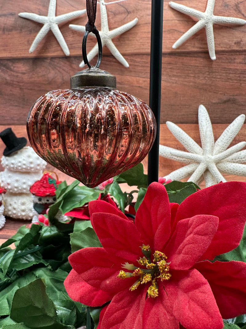 2" Russet Ribbed Lantern Christmas Decoration