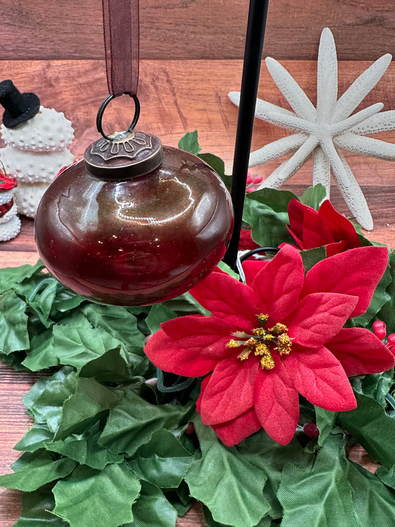 3" Large Red Luster Glass Lantern