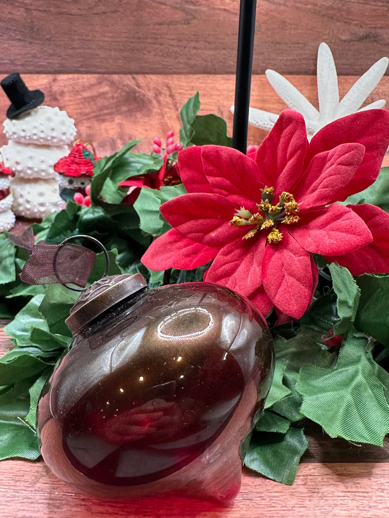 3" Large Red Luster Glass Lantern