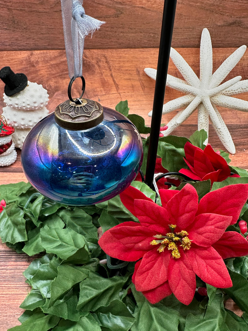 3" Large Old Navy Luster Glass Lantern Ornament