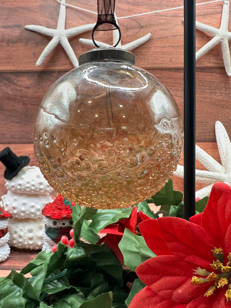 3" Champagne Moitie Glass Hanging Bauble