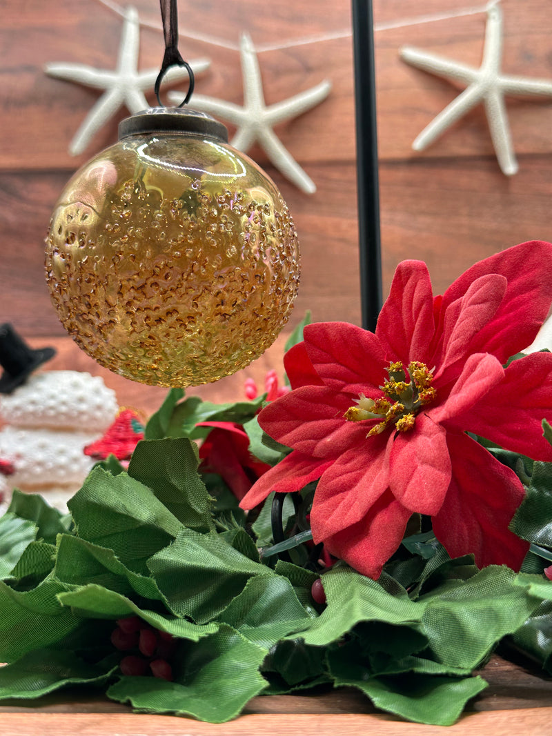 3" Russet Moitie Glass Hanging Bauble