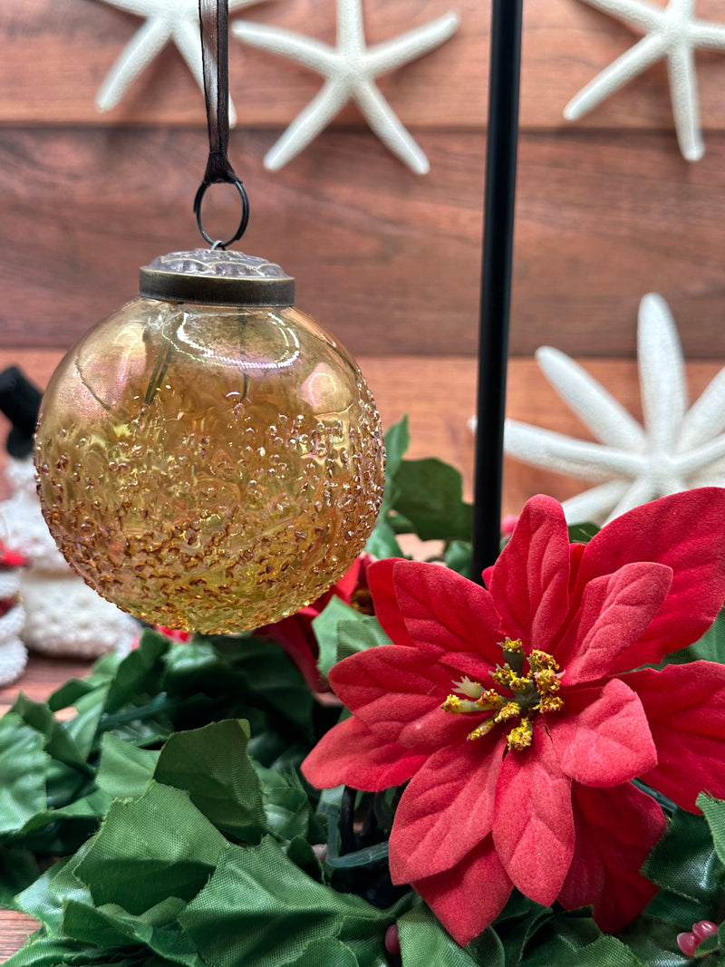 3" Russet Moitie Glass Hanging Bauble