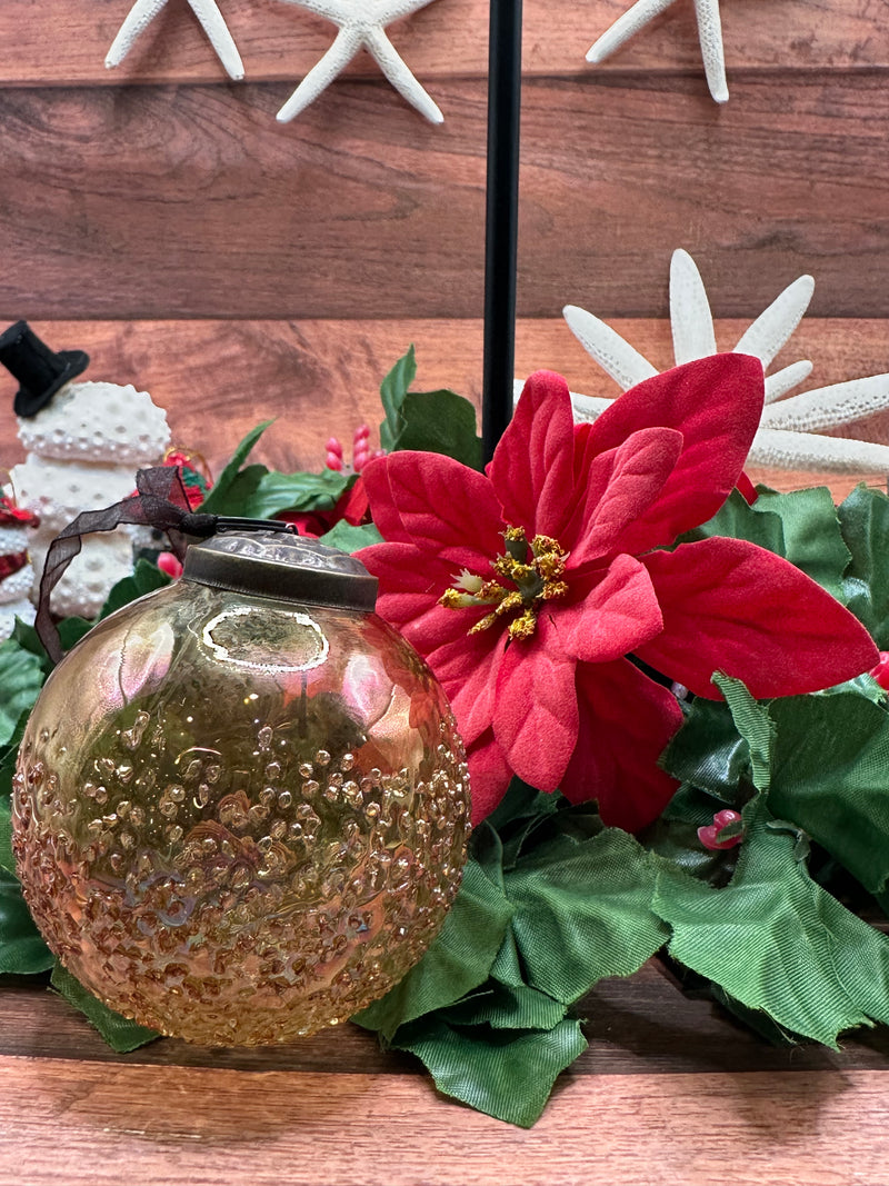 3" Russet Moitie Glass Hanging Bauble