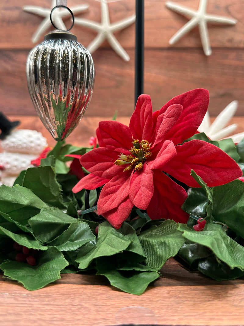 2" Medium Slate Ribbed Glass Christmas Pinecone