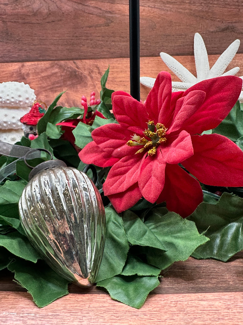 2" Medium Silver Ribbed Glass Christmas Pinecone