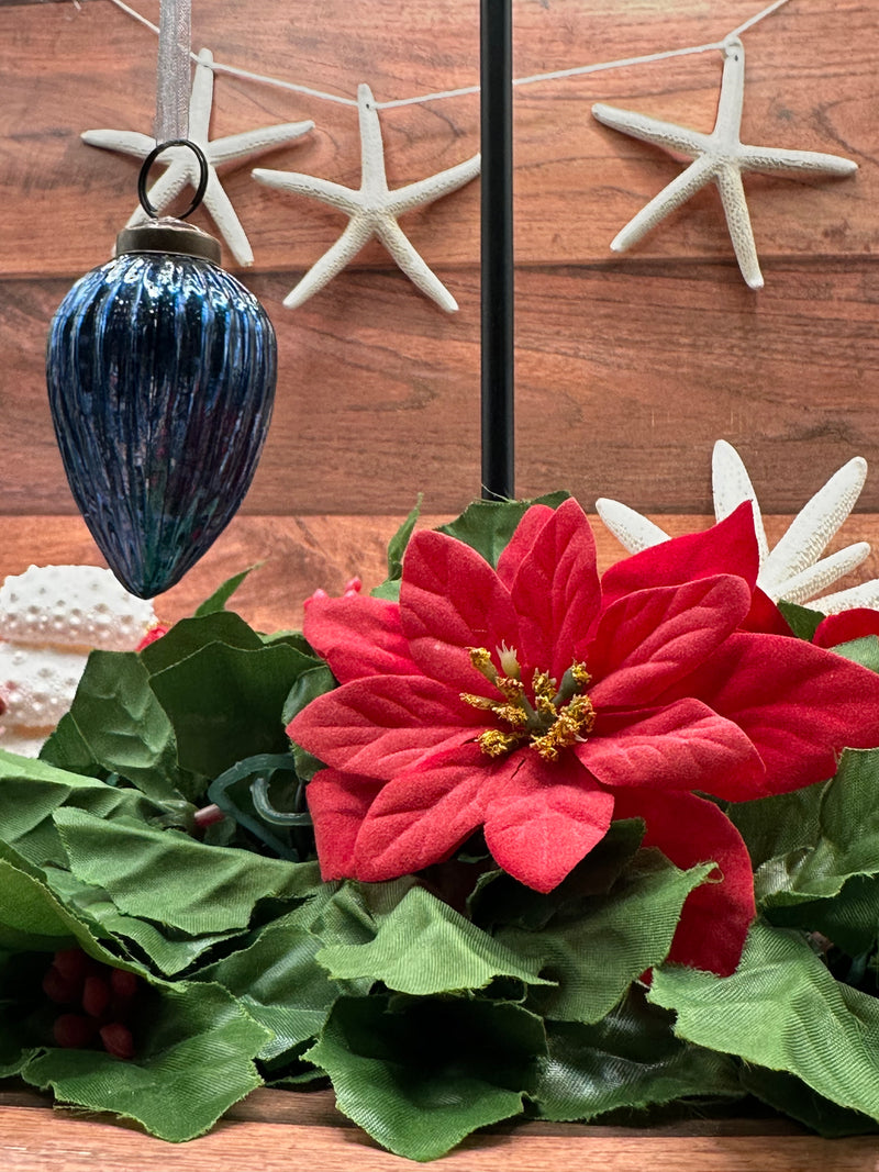 2" Medium Old Navy Ribbed Glass Christmas Pinecone