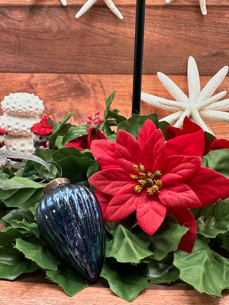 2" Medium Old Navy Ribbed Glass Christmas Pinecone