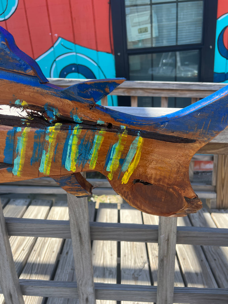 Colorful Marlin Chainsaw Art