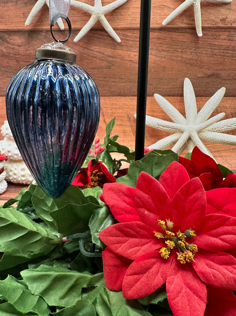 3" Large Old Navy Ribbed Glass Pinecone