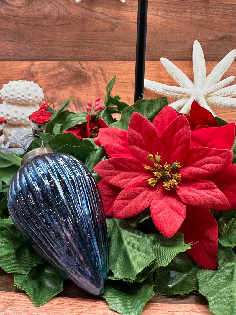 3" Large Old Navy Ribbed Glass Pinecone