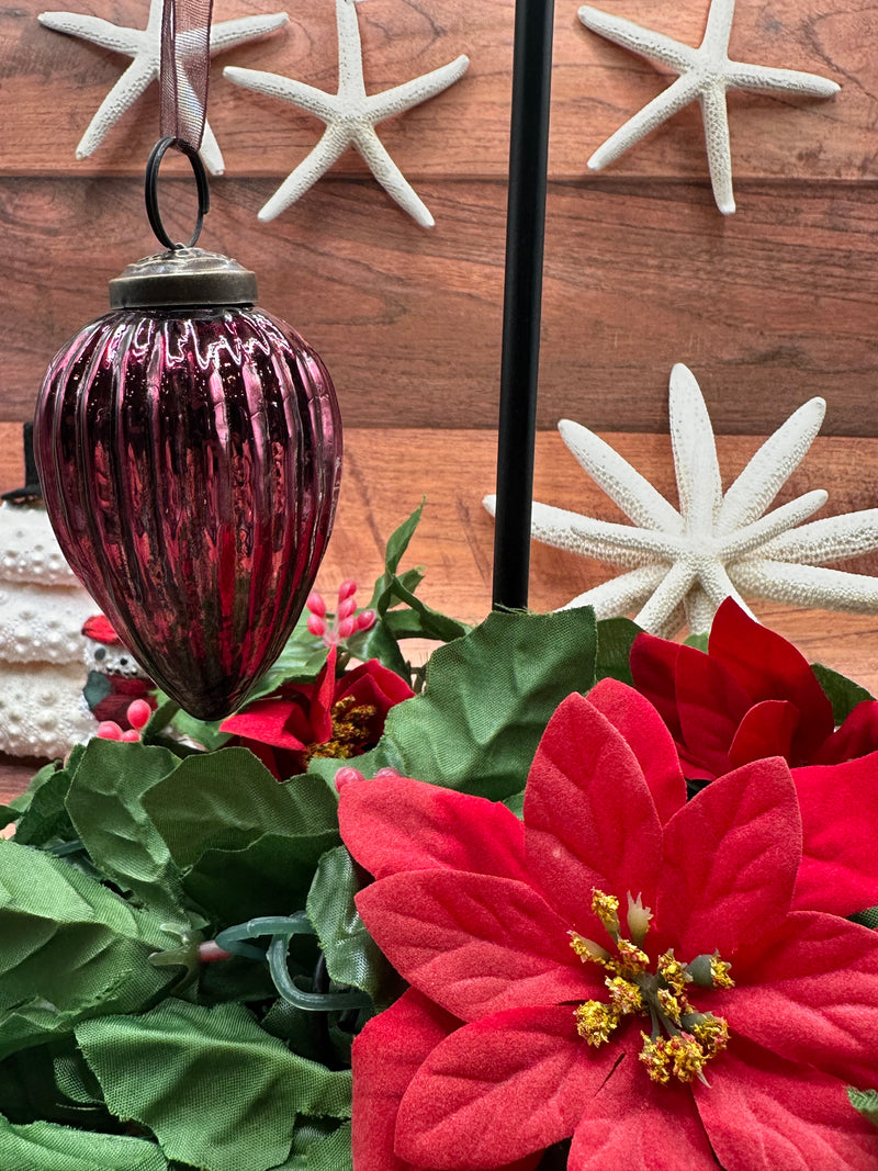 2" Mulberry Glass Pinecone Ornament