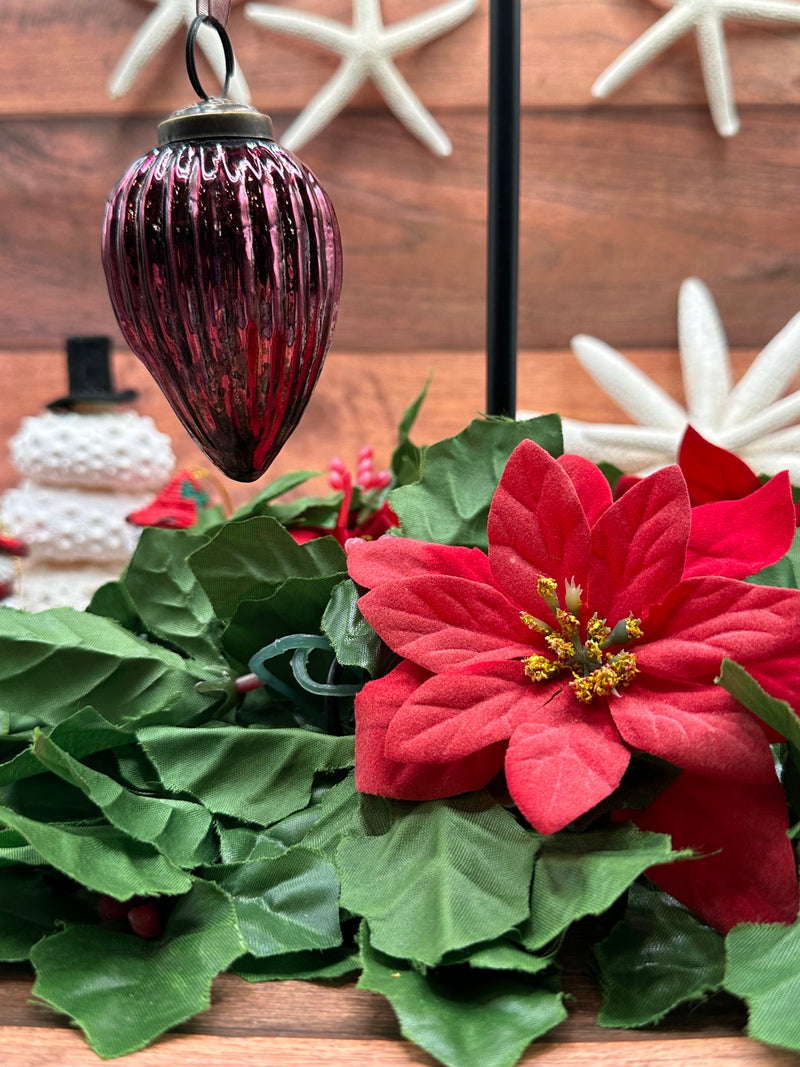 2" Mulberry Glass Pinecone Ornament