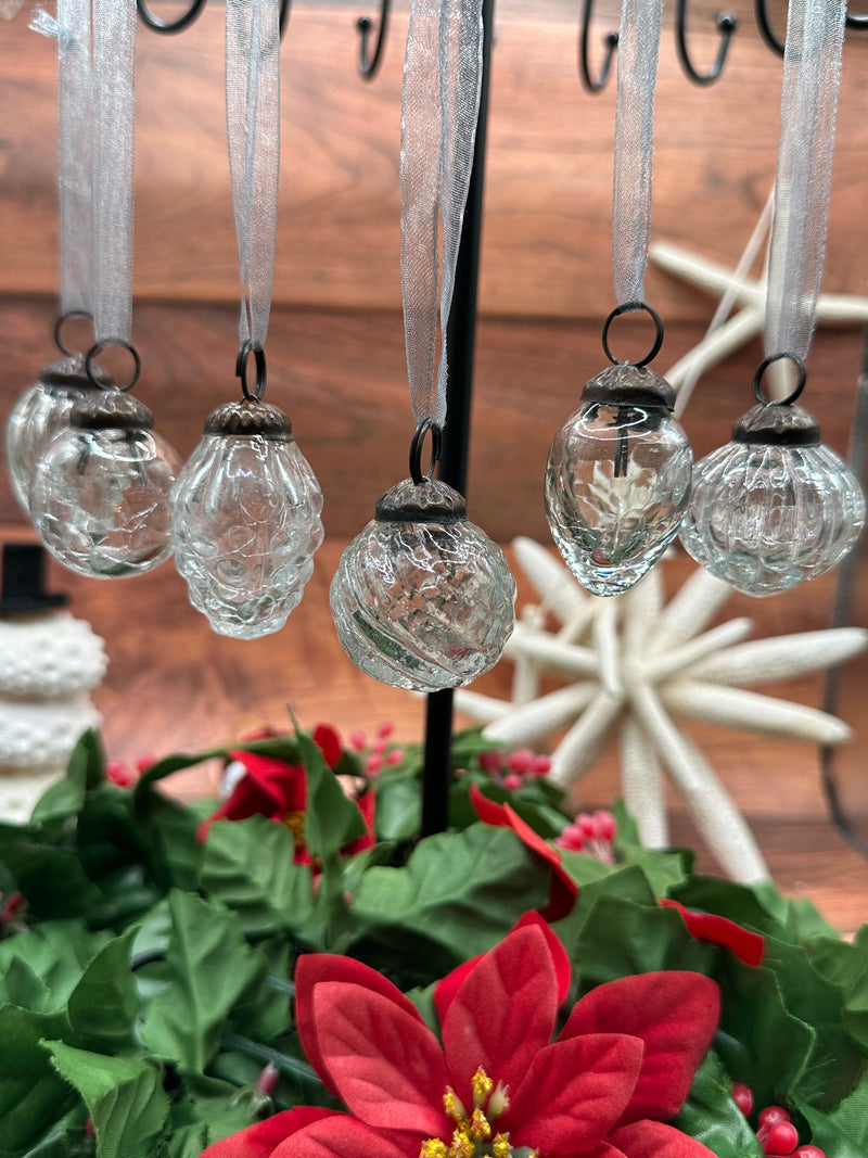 Small Mixed Design 1" Clear Crackle Glass Baubles