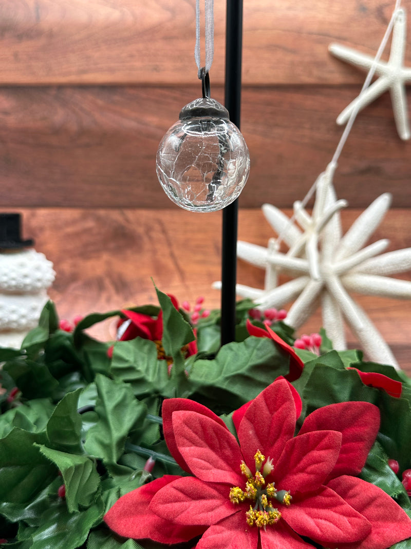 Small Mixed Design 1" Clear Crackle Glass Baubles