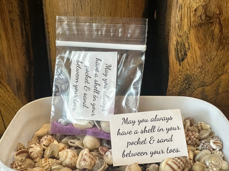 Shell Goodie Bags Shell in Your Pocket Sand & Seashell Bag – Coastal Party Favor Gift ...