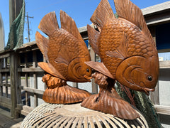 Carved Wooden Fish Statue