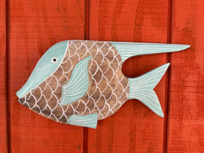 Wall Hanging Wooden Fish - 2 Styles & 3 Sizes