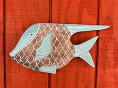 Wall Hanging Wooden Fish - 2 Styles & 3 Sizes