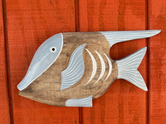 Wall Hanging Wooden Fish - 2 Styles & 3 Sizes