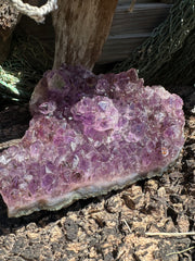 Natural Amethyst Cluster Crystal – Raw Purple Quartz Geode (4.7x3.5x1.8