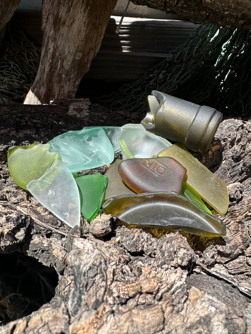 Hand Tumbled Forest Toned Sea Glass