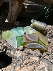 Hand Tumbled Forest Toned Sea Glass