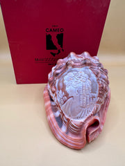 Carved Cameo Helmet Shell Display – M+M Scognamiglio Hand-Carved Specimen (5.2