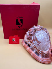 Carved Cameo Helmet Shell Display – M+M Scognamiglio Hand-Carved Specimen (5.2