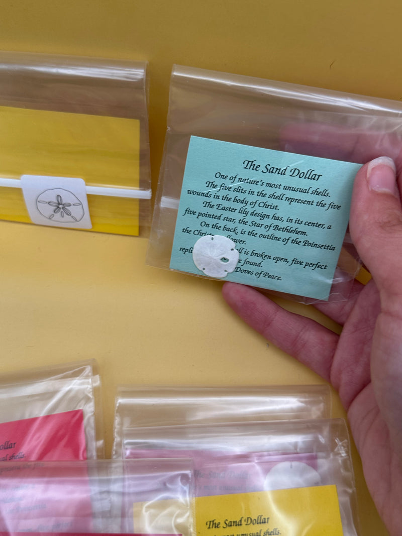 Small Sand Dollar with Legend Story Card – Single or Bulk Party Favors