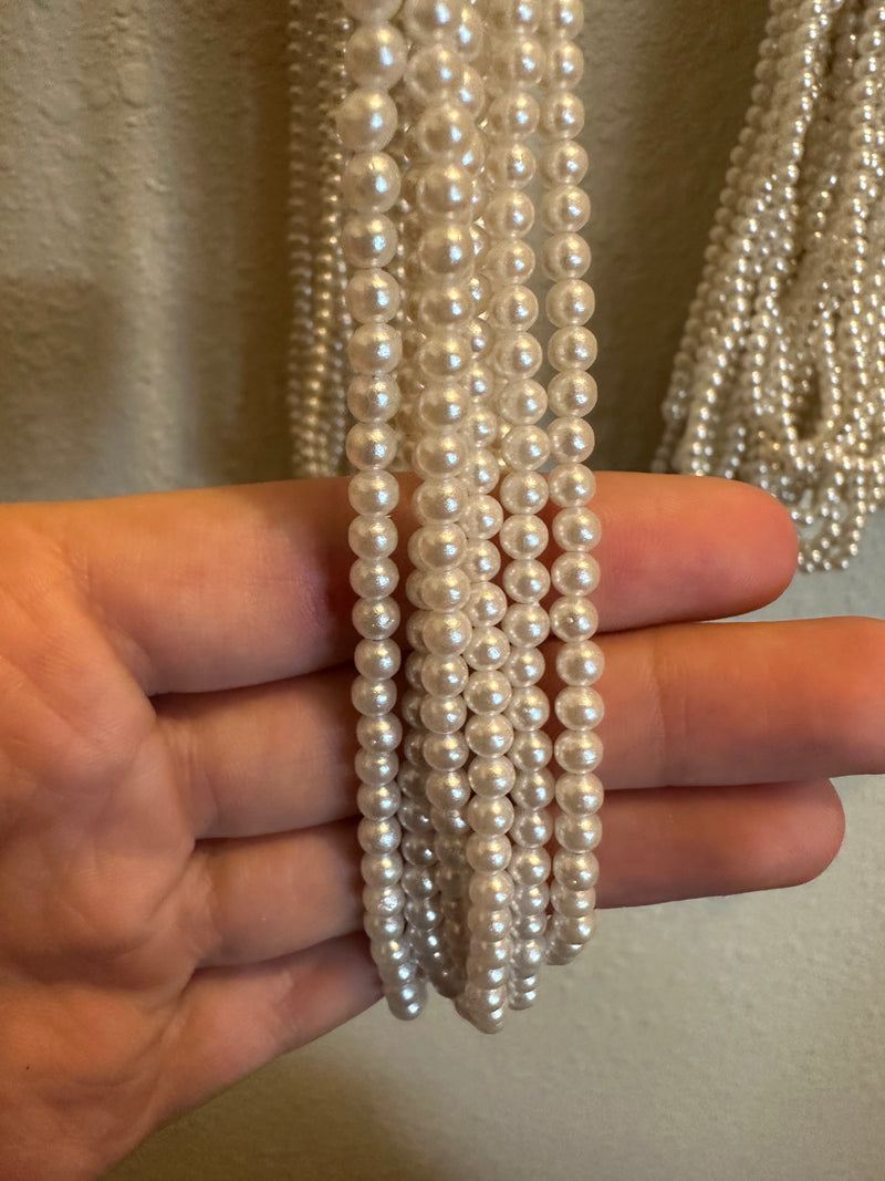 Vintage String of 3 to 6mm Pearls – 58 Inches for Crafting, Jewelry Making, or Garland