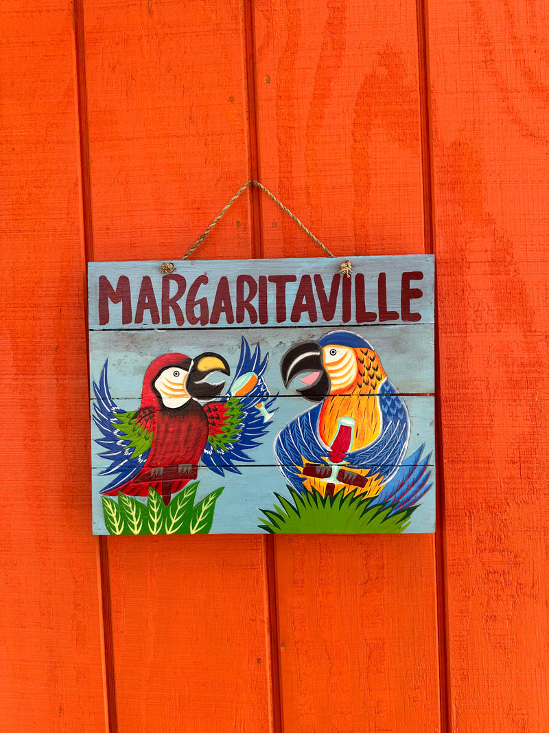 Margaritaville Parrot Wooden Sign