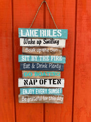 Lake Rules Wooden Sign