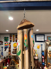 Bamboo Coconut Wind Chime with Painted Tube