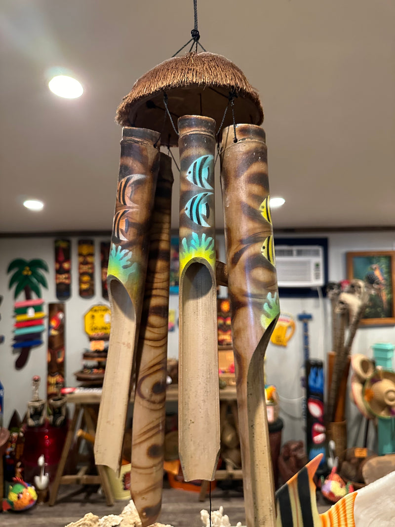 Bamboo Coconut Wind Chime with Painted Tube