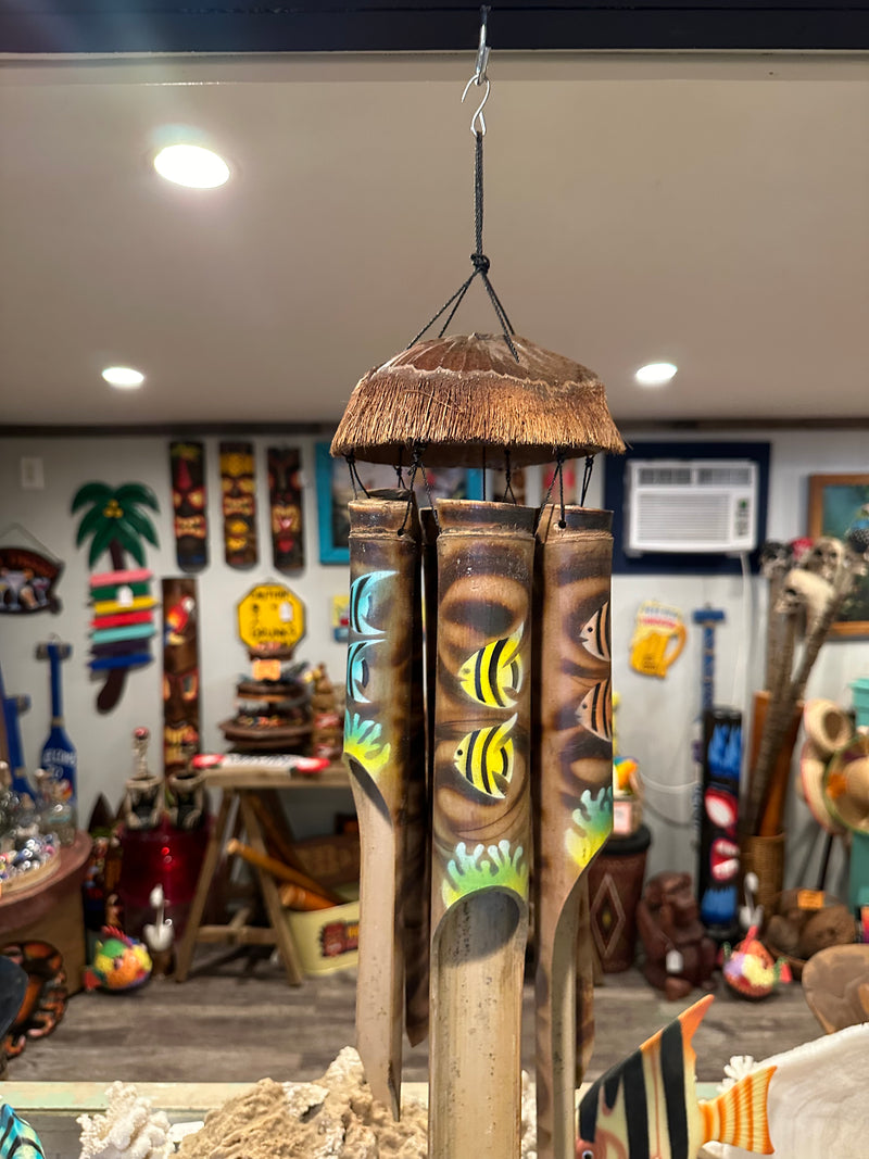 Bamboo Coconut Wind Chime with Painted Tube