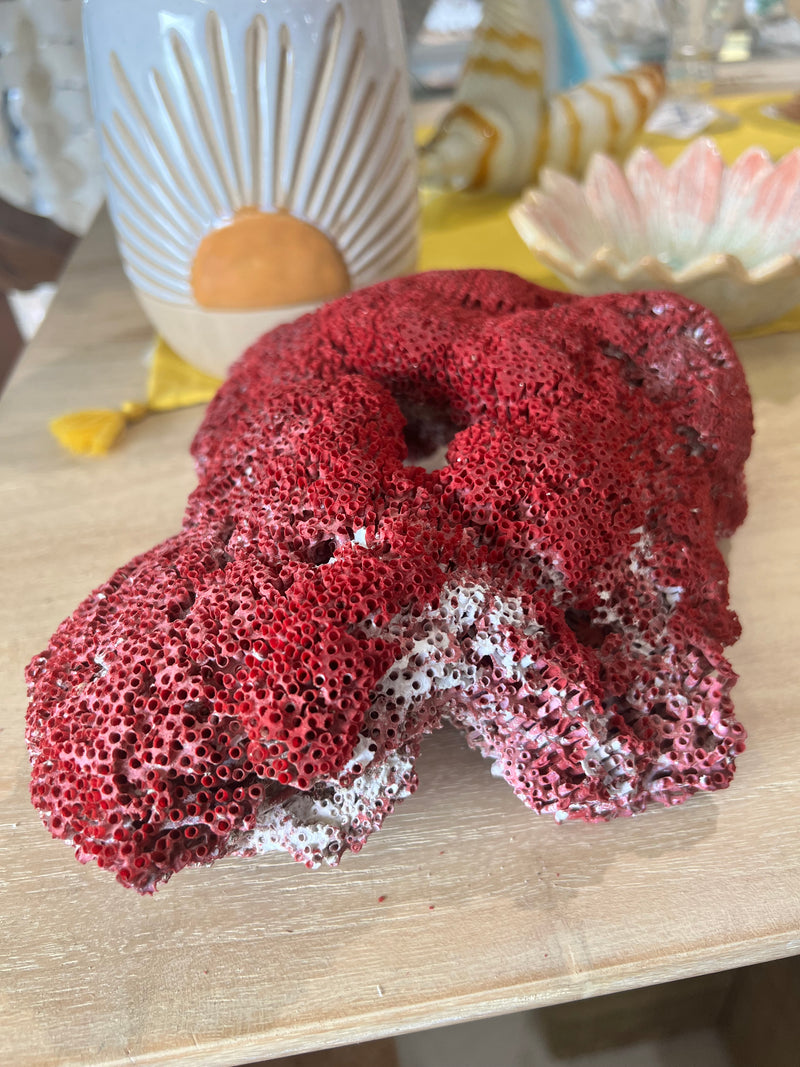 Vintage Red Pipe Coral- 10"