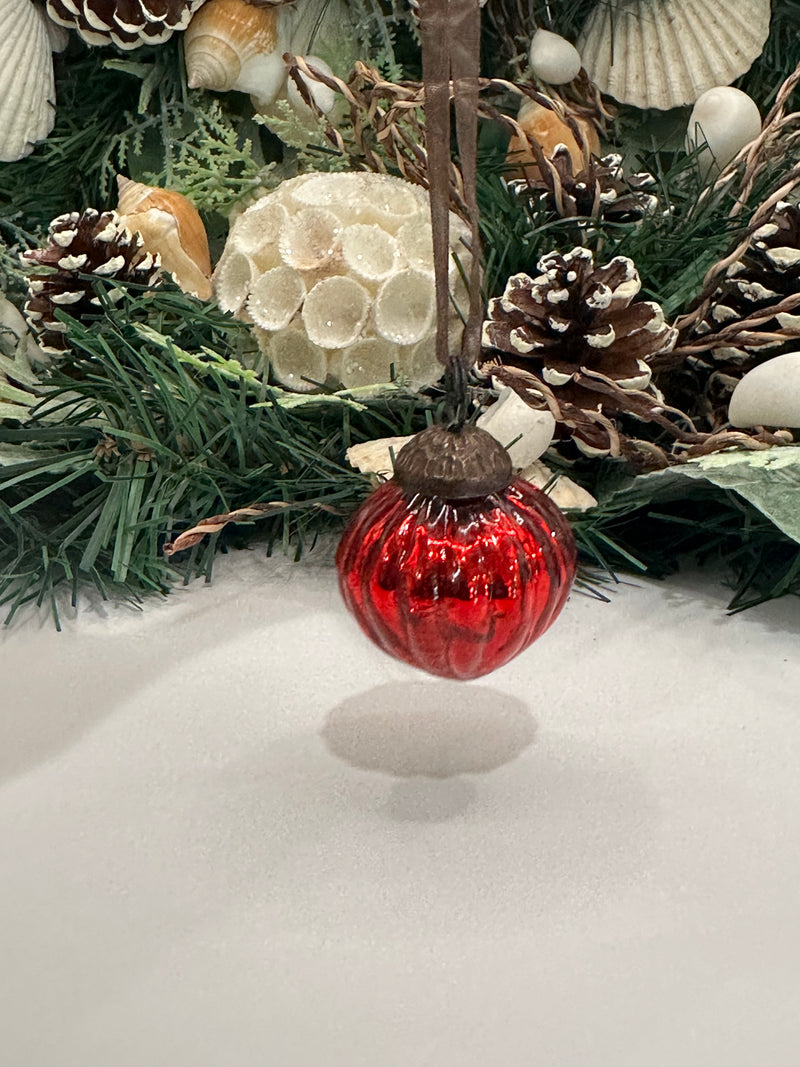 Small Red 1" Crackle Glass Lanterns