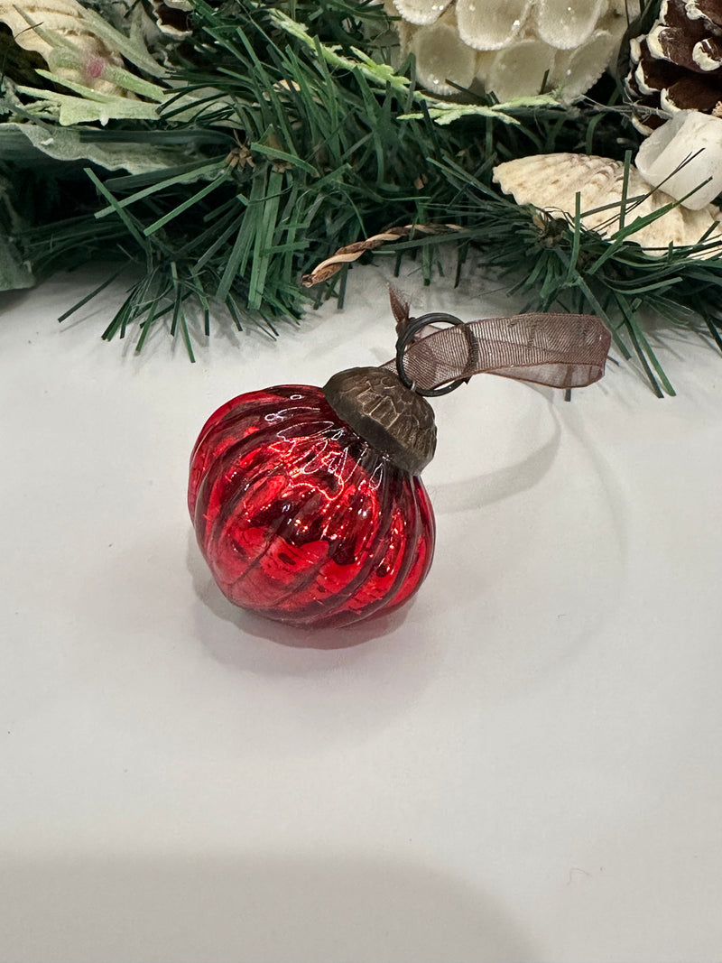 Small Red 1" Crackle Glass Lanterns