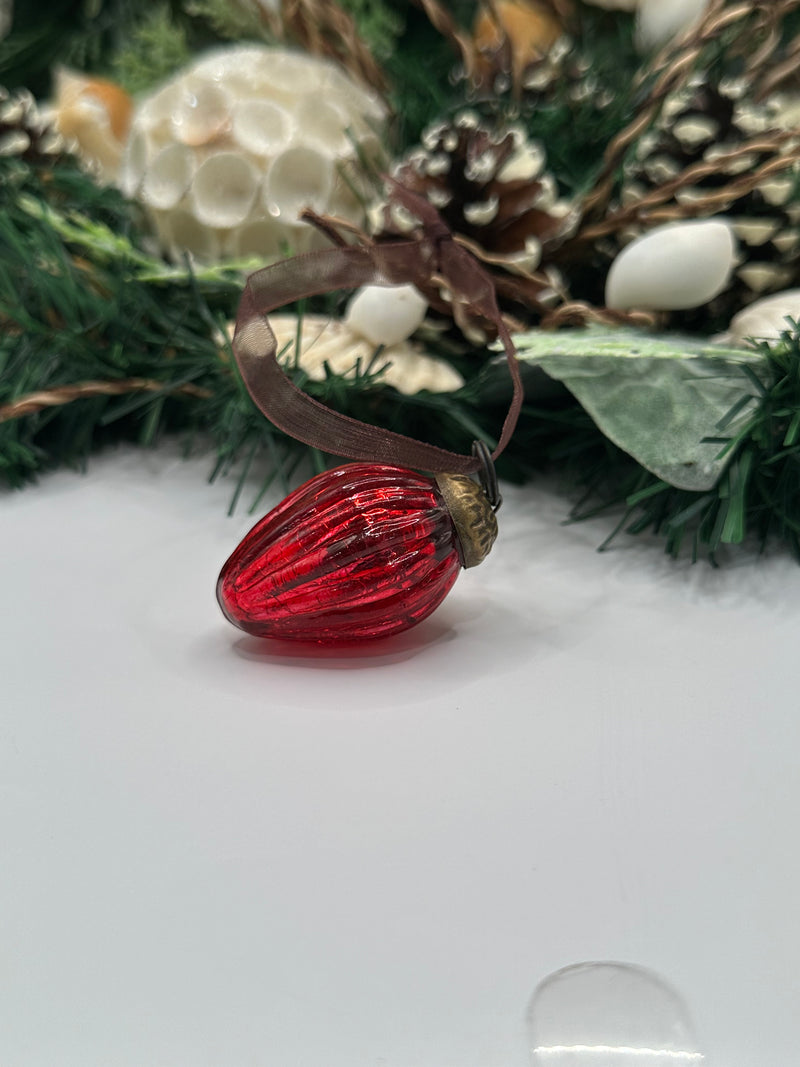 Small Red 1" Crackle Glass Pinecones