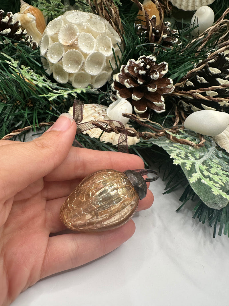 1" Champagne Crackle Glass Pinecones