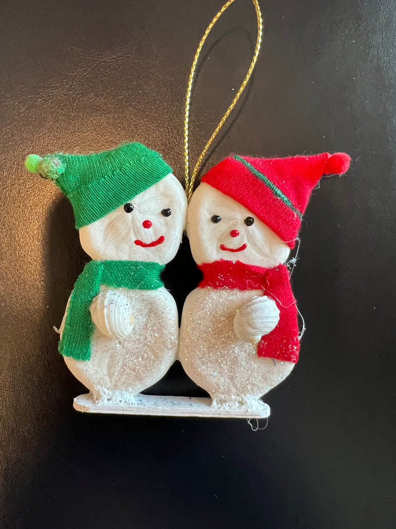 Handmade Sea Cookie Snowman Ornament- Twins