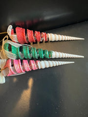 Spiral Cut Terebra Ornament- 3 Colors