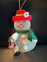 Capiz Snowman Ornament- 2 Styles